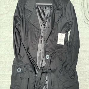 Women's Black Trench Coat size 0X NWT